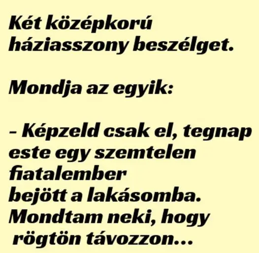 Vicc: A háziasszony esete a szemtelen fiatalemberrel - ... kattints