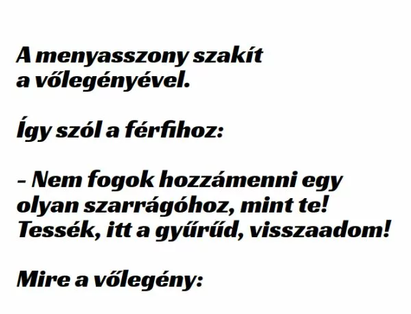 Vicc: A menyasszony szakít a vőlegényével - ... kattints a