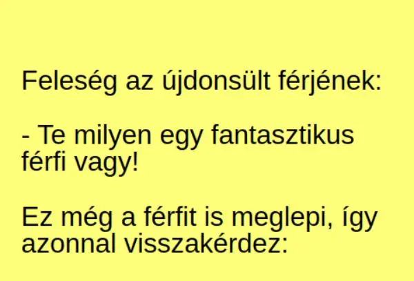 Vicc: Milyen egy fantasztikus férfi ... kattints a folytatásért