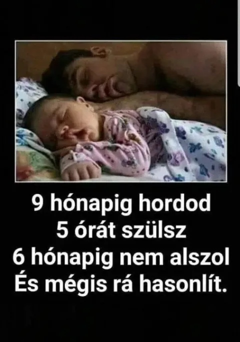 9 hónapig hordod, 5 órát szülsz, 6 hónapig nem alszol...