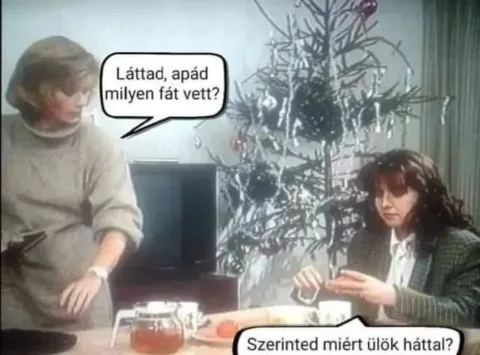 Láttad, apád milyen fát vett? Szerinted miért ülök háttal?