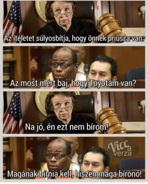 Bírónő és a Toyota priuszos poén...