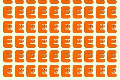 Csak a különleges emberek találják meg a kakukktojást az E betűk között ezen az optikai illúzión
