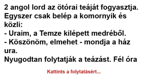 Vicc: 2 angol lord az ötórai teáját fogyasztja... Vicc: 2 angol lord az ötórai teáját fogyasztja…