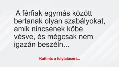 Vicc: 14 íratlan férfi szabály, amikről a nők nem is tudnak Vicc: 14 íratlan férfi szabály, amikről a nők nem is tudnak