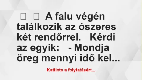 Vicc: 
	    	    A falu végén találkozik az ószeres két…