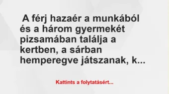 Vicc: A férj hazaér a munkából Vicc: A férj hazaér a munkából