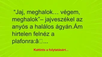 Vicc: Anyós a halálos ágyán…