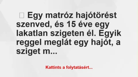 Vicc: Egy matróz hajótörést szenved… Vicc: Egy matróz hajótörést szenved…