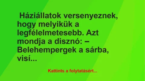 Vicc: Háziállatok versenyeznek, hogy melyikük a legfélelmetesebb…