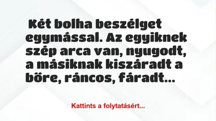 Vicc: Két bolha beszélget egymással… Vicc: Két bolha beszélget egymással…