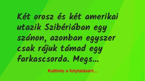 Vicc: Két orosz és két amerikai utazik Szibériában egy szánon, azonban…