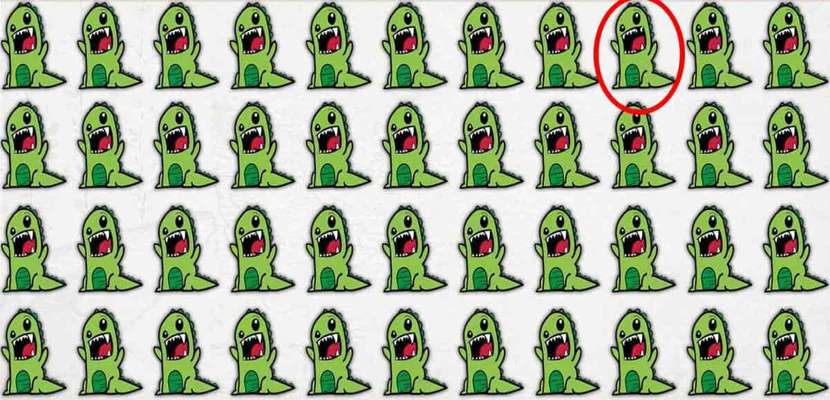 Csak a legélesebb szeműek veszik észre a többitől különböző szörnyet a képen