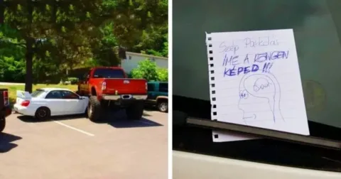 Vicc: Bunkó sofőrök, akik életre szóló leckét kaptak a paraszt Vicc: Bunkó sofőrök, akik életre szóló leckét kaptak a paraszt parkolásért…