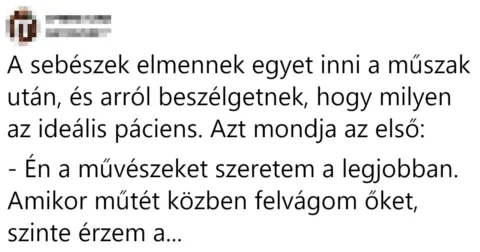 Vicc: A sebészek elmennek egyet inni