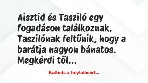 Vicc: Aisztid és Tasziló egy fogadáson találkoznak. Taszilónak feltűnik,…