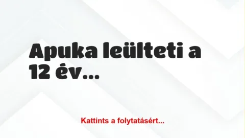 Vicc: Apuka leülteti a 12 éves fiát