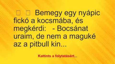 Vicc: 
	    	    Bemegy egy nyápic fickó a kocsmába, és megkérdi:


-…