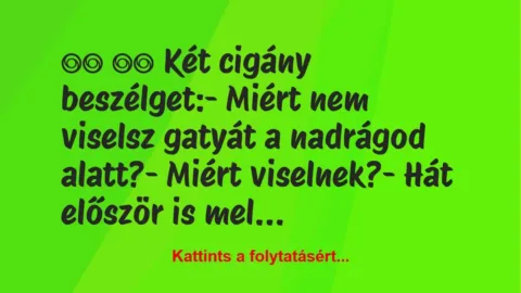 Vicc: 
		  
		  Két cigány beszélget:- Miért nem viselsz…