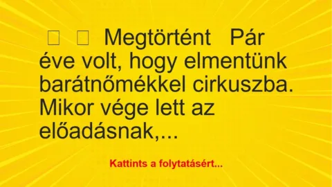 Vicc: 
	    	    Megtörtént


Pár éve volt, hogy elmentünk…