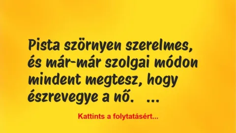 Vicc: Pista szörnyen szerelmes, és már-már Vicc: Pista szörnyen szerelmes, és már-már