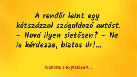 Vicc: Sietősen