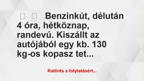 Vicces történet: 
	    	    


Benzinkút, délután 4 óra, hétköznap, randevú….