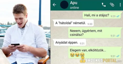 11 vicces SMS apa-fia között, amit nem lehet kibírni nevetés 11 vicces SMS apa-fia között, amit nem lehet kibírni nevetés nélkül
