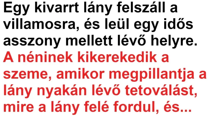 Vicc: A néni megpillantott egy nyakig tetovált lányt Vicc: A néni megpillantott egy nyakig tetovált lányt
