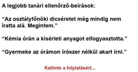 Vicc: Az alábbi tanári intelmek az internet legviccesebbjei. Kellemes…