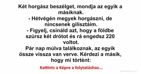 Vicc: Két horgász beszélget, mondja az egyik a másiknak
