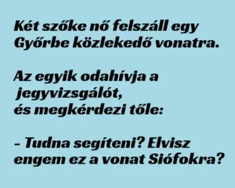 Vicc: Két szőke nő felszáll egy Győrbe közlekedő vonatra