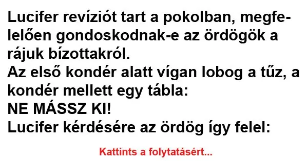 Vicc: Lucifer revíziót tart a pokolban Vicc: Lucifer revíziót tart a pokolban