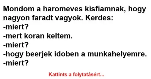 Vicc: Mondom a hároméves kisfiamnak