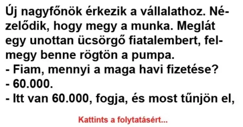 Vicc: Új nagyfőnök érkezik a vállalathoz