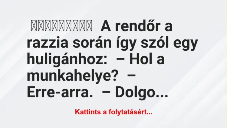 A rendőr a razzia során így szól egy huligánhoz A rendőr a razzia során így szól egy huligánhoz