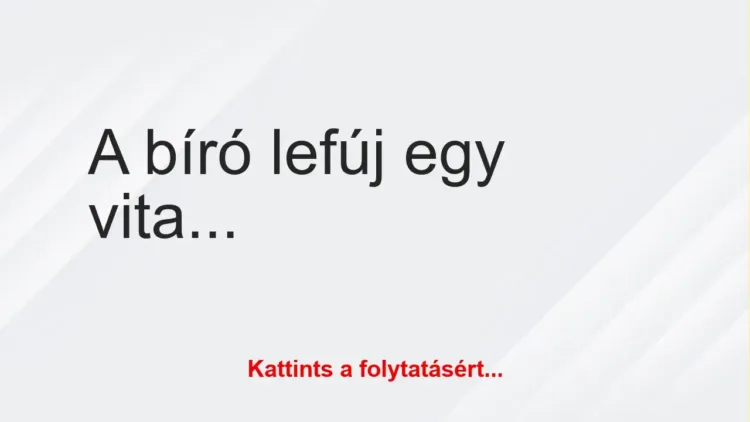 Vicc: A bíró lefúj egy vitatható szabálytalanságot Vicc: A bíró lefúj egy vitatható szabálytalanságot