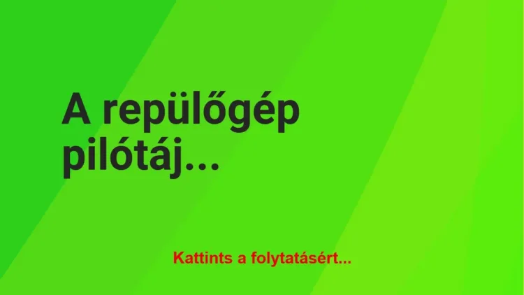 Vicc: A repülőgép pilótája észreveszi Vicc: A repülőgép pilótája észreveszi