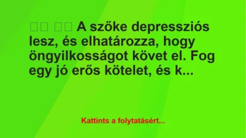 Vicc: 
		  
		  A szőke depressziós lesz, és elhatározza, hogy…