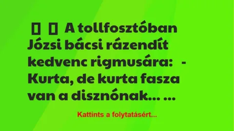 Vicc:
A tollfosztóban Józsi bácsi rázendít kedvenc… Vicc:
A tollfosztóban Józsi bácsi rázendít kedvenc…