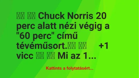Vicc: 
		  
		  Chuck Norris 20 perc alatt nézi végig a “60 perc”…