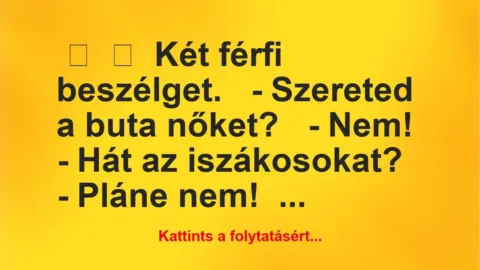 Vicc: 
	    	    Két férfi beszélget.


– Szereted a buta…