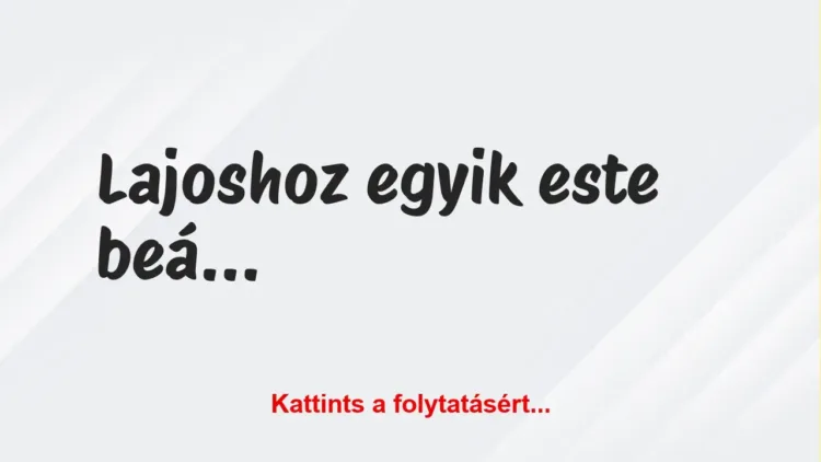 Vicc: Lajoshoz egyik este beállít a haverja Vicc: Lajoshoz egyik este beállít a haverja