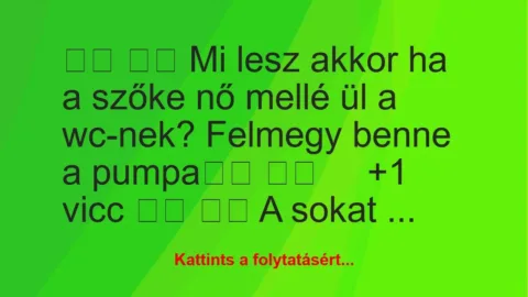 Vicc: 
		  
		  Mi lesz akkor ha a szőke nő mellé ül a wc-nek?…