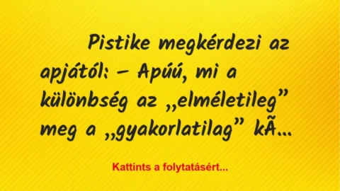 Vicc: Pistike megkérdezi az apjától