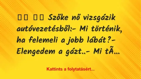 Vicc:
Szőke nő vizsgázik autóvezetésből:- Mi… Vicc:
Szőke nő vizsgázik autóvezetésből:- Mi…