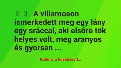 Vicces történet: 
	    	    


A villamoson ismerkedett meg egy lány …