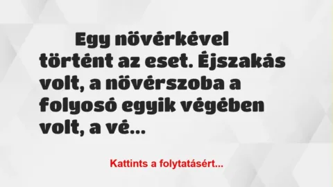 Vicces történet: 
	    	    


Egy nővérkével történt az eset….