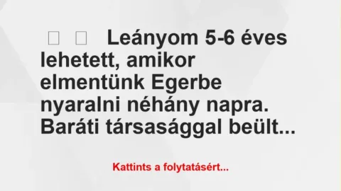 Vicces történet: 
	    	    


Leányom 5-6 éves lehetett, amikor…