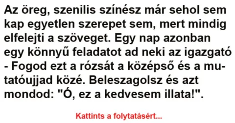 Az öreg, szenilis színész már sehol sem kap egyetlen szerepet sem